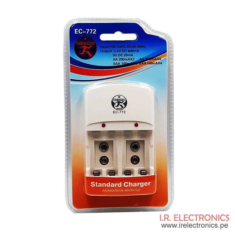 Cargado De Pilas Universal Eurocel EC-772 X 4 Aa, Aaa, 9V