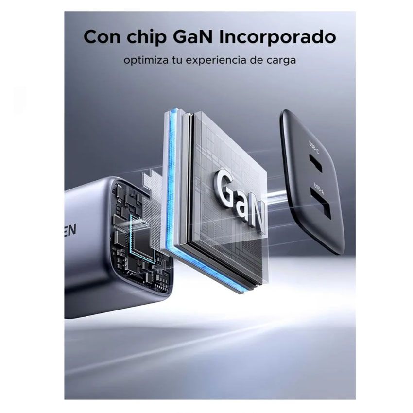 Cargador Ugreen 30W USB-C+USB-A GAN PD 3.0 Iphone 17, Ipad, Airpods X516 65025