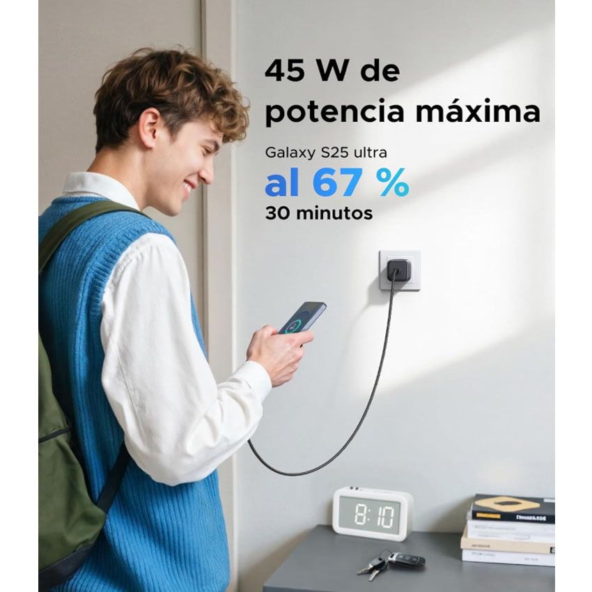 Cargador Ugreen 45W USB-C GAN PD 3.0 Iphone 17, Ipad, Galaxy X524 65050B