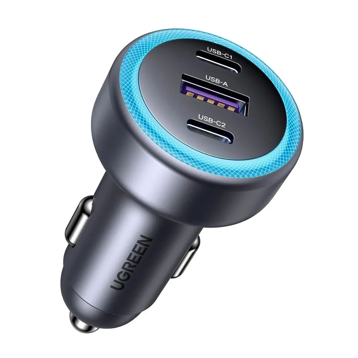 Cargador Para Auto Ugreen 30W 3 Puertos 2 USB-C USB-A Carga Rápida PD Ugreen Ec307