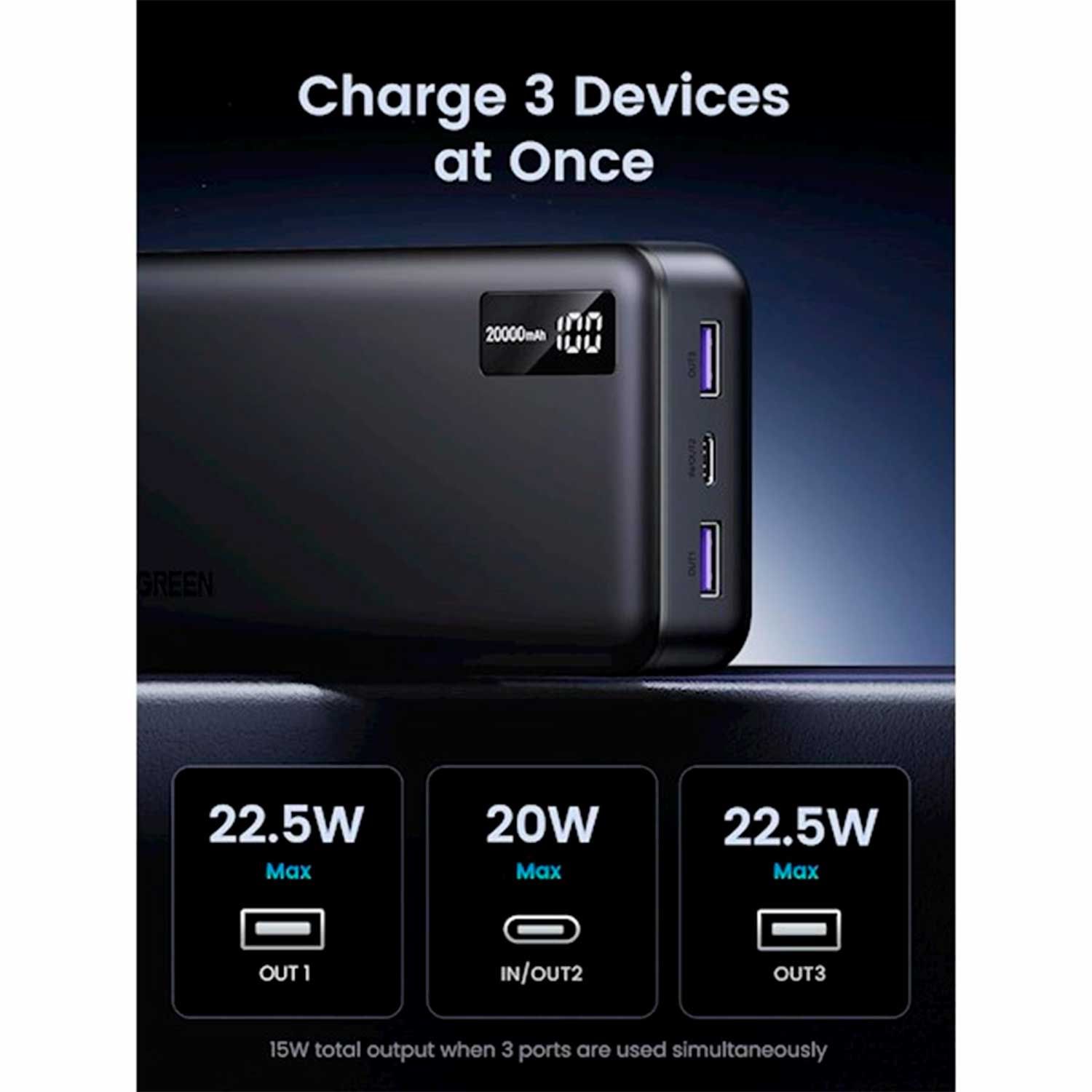 Power Bank Ugreen Carga Rapida Pantalla Digital 20000Mah 20W-Model Pb312 25683