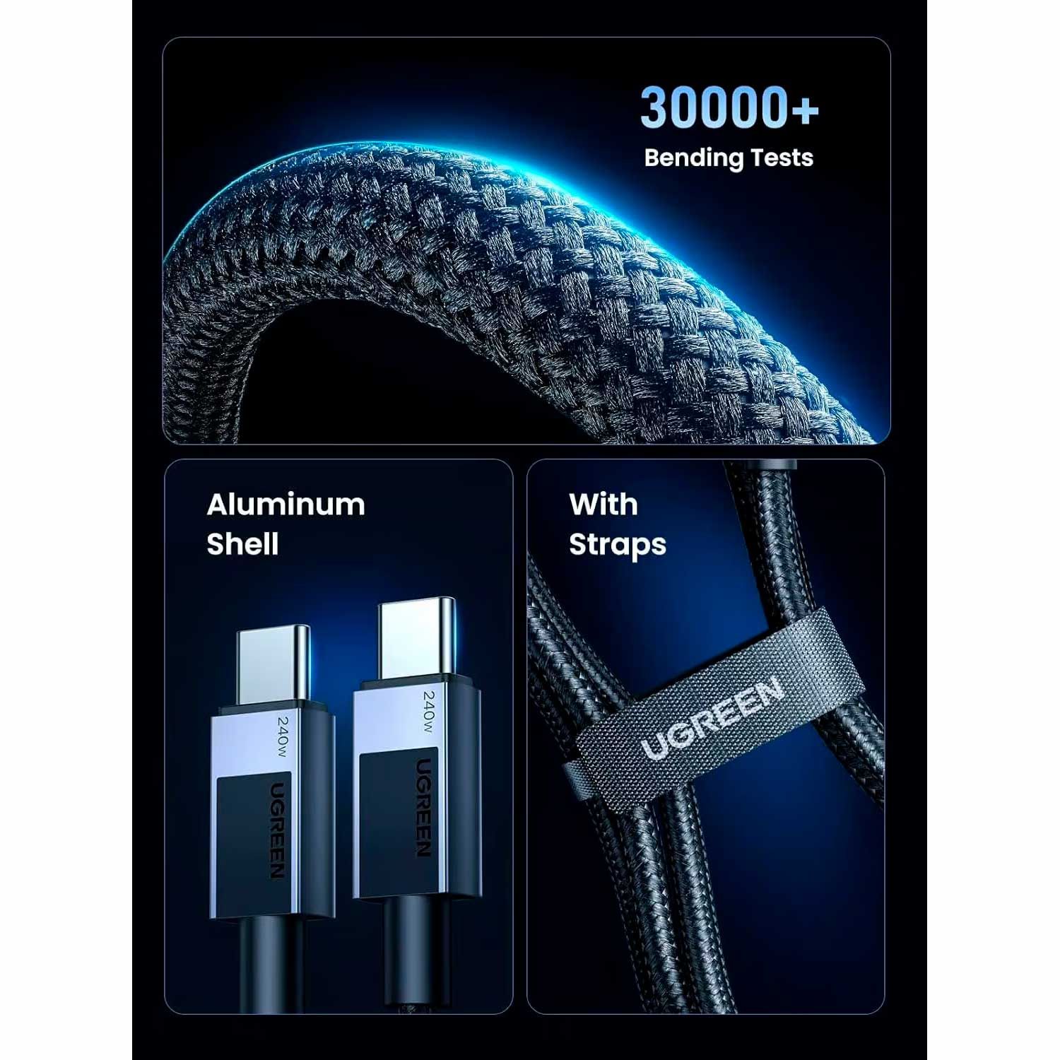Cable USB-C A USB-C PD Ugreen M/M Carga Rapida 240W 1M L513-45067