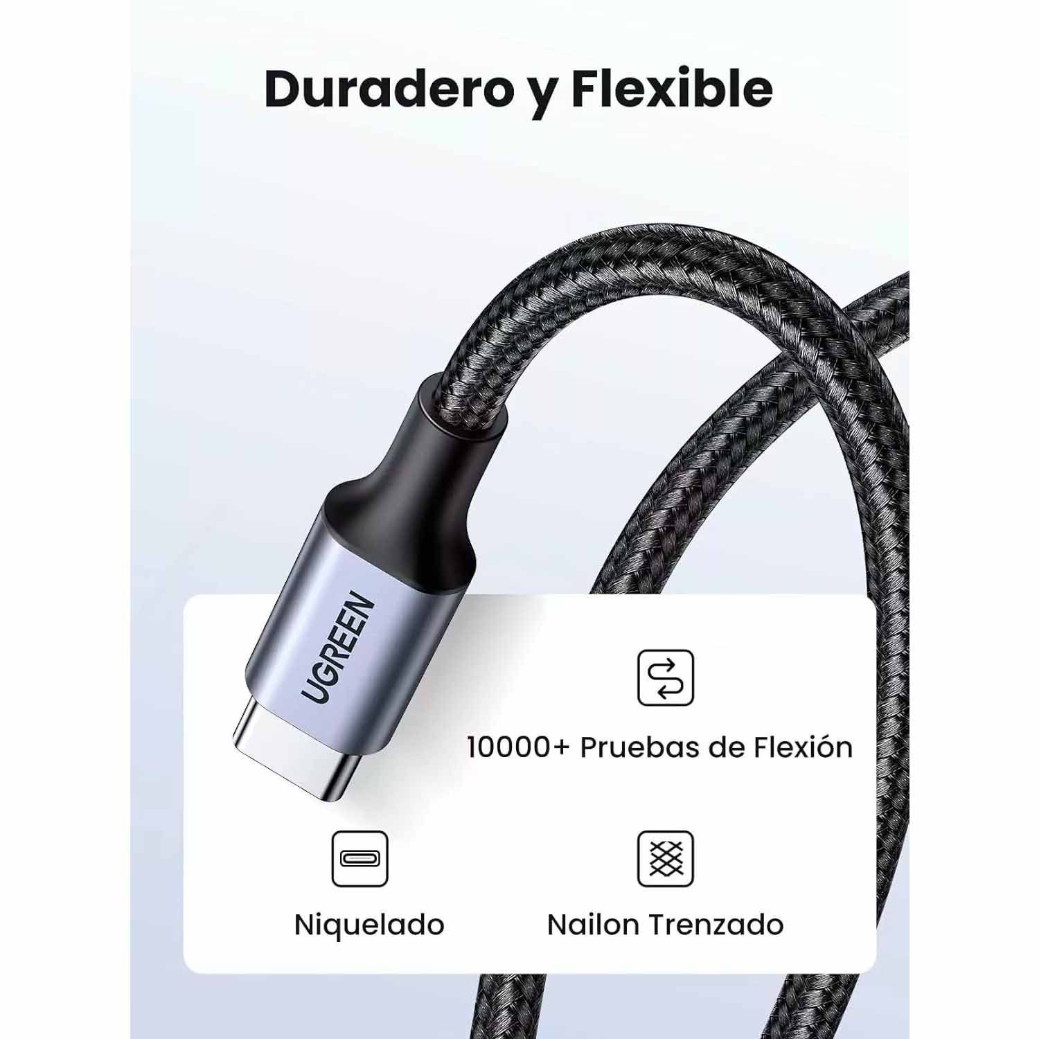 Cable Ugreen De Carga Rápida USB-C A USB-C Us261 50150