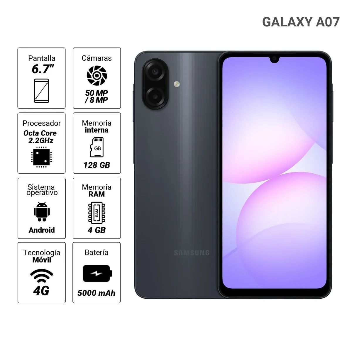 Celular Samsung A07 4/128GB