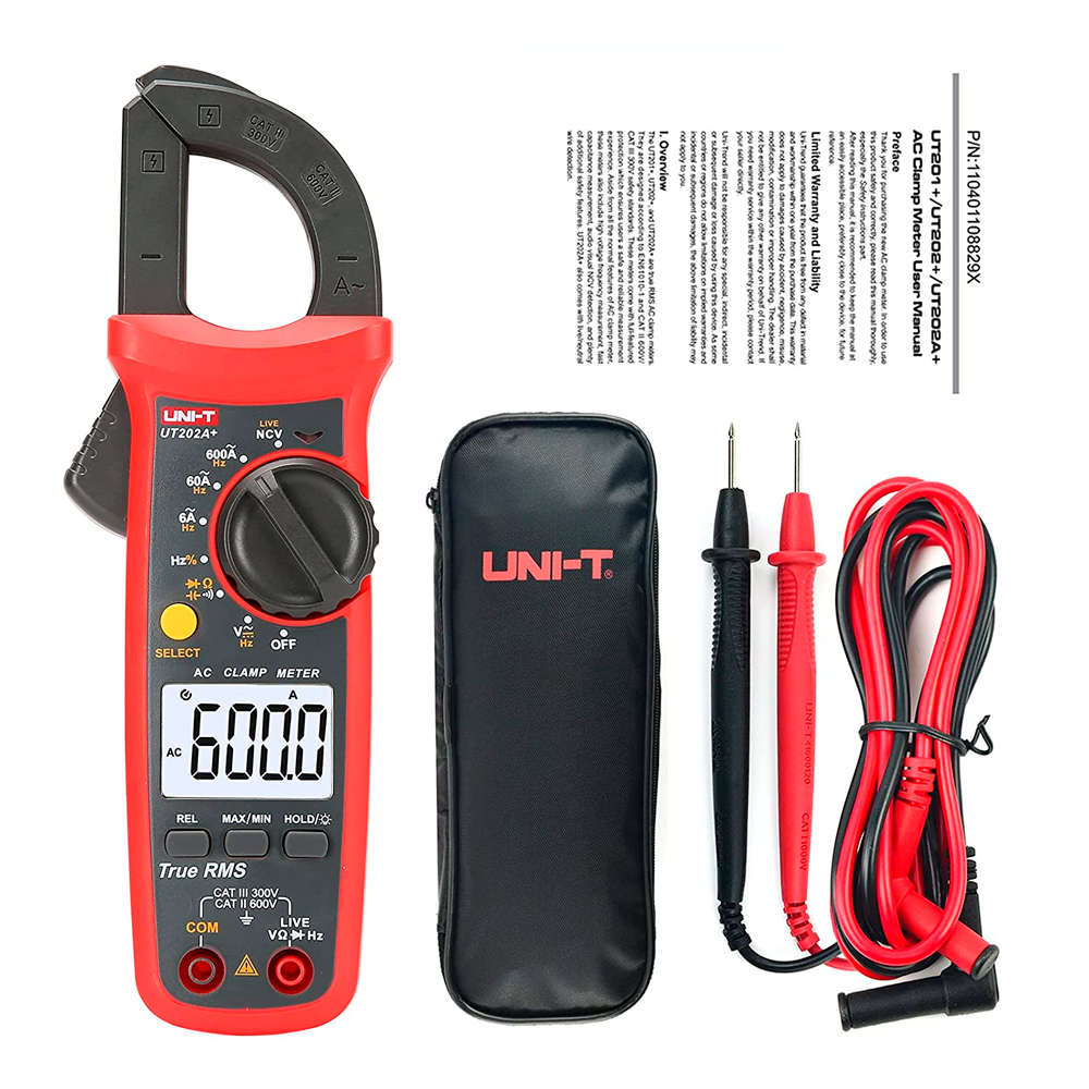 Pinza Amperimétrica UNI-T UT-202A+ (600A AC True RMS)