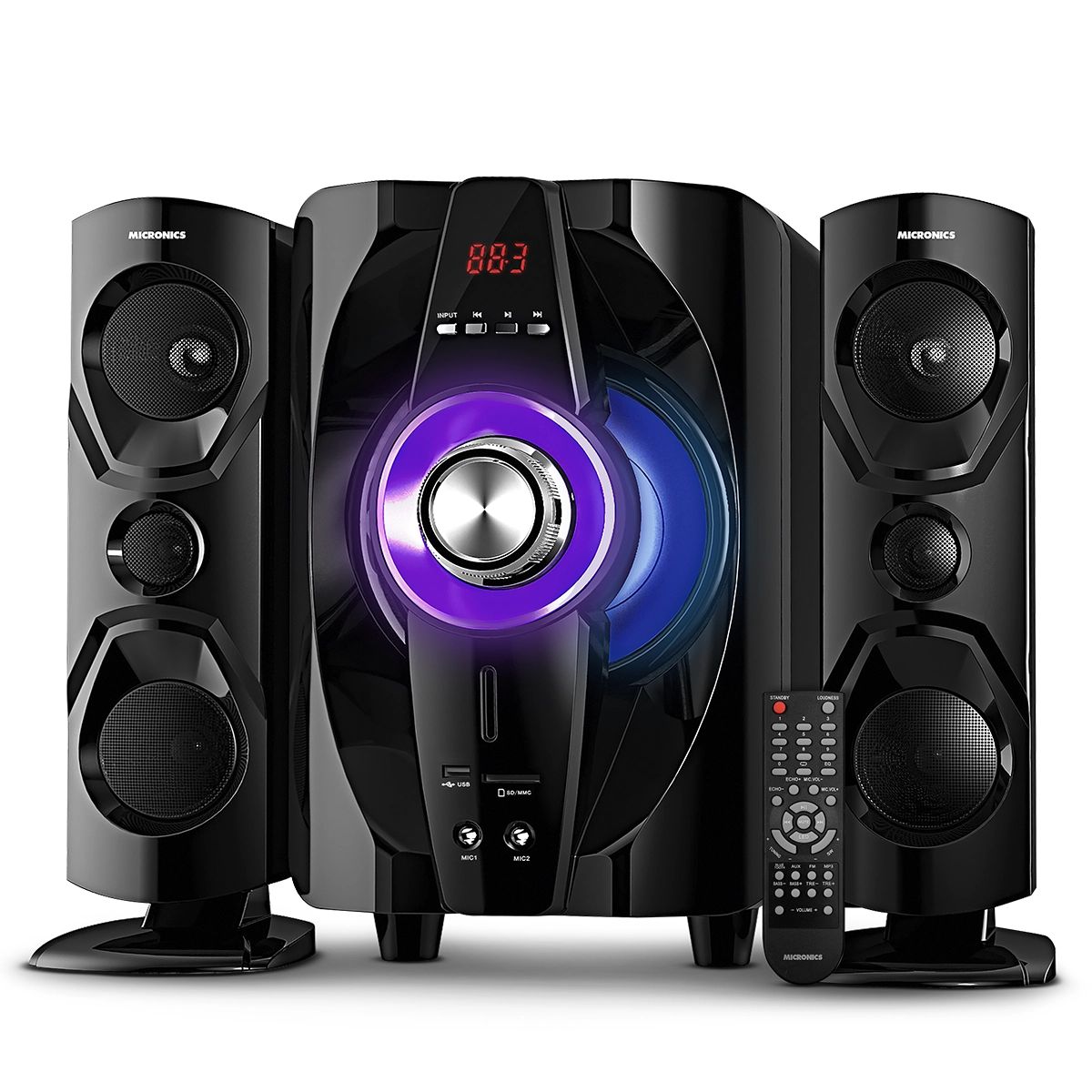 Shelby MIC S7011Bt Sistema De Audio Ritmic LED Ktv FM Sd+Usb Rms:200W Micro