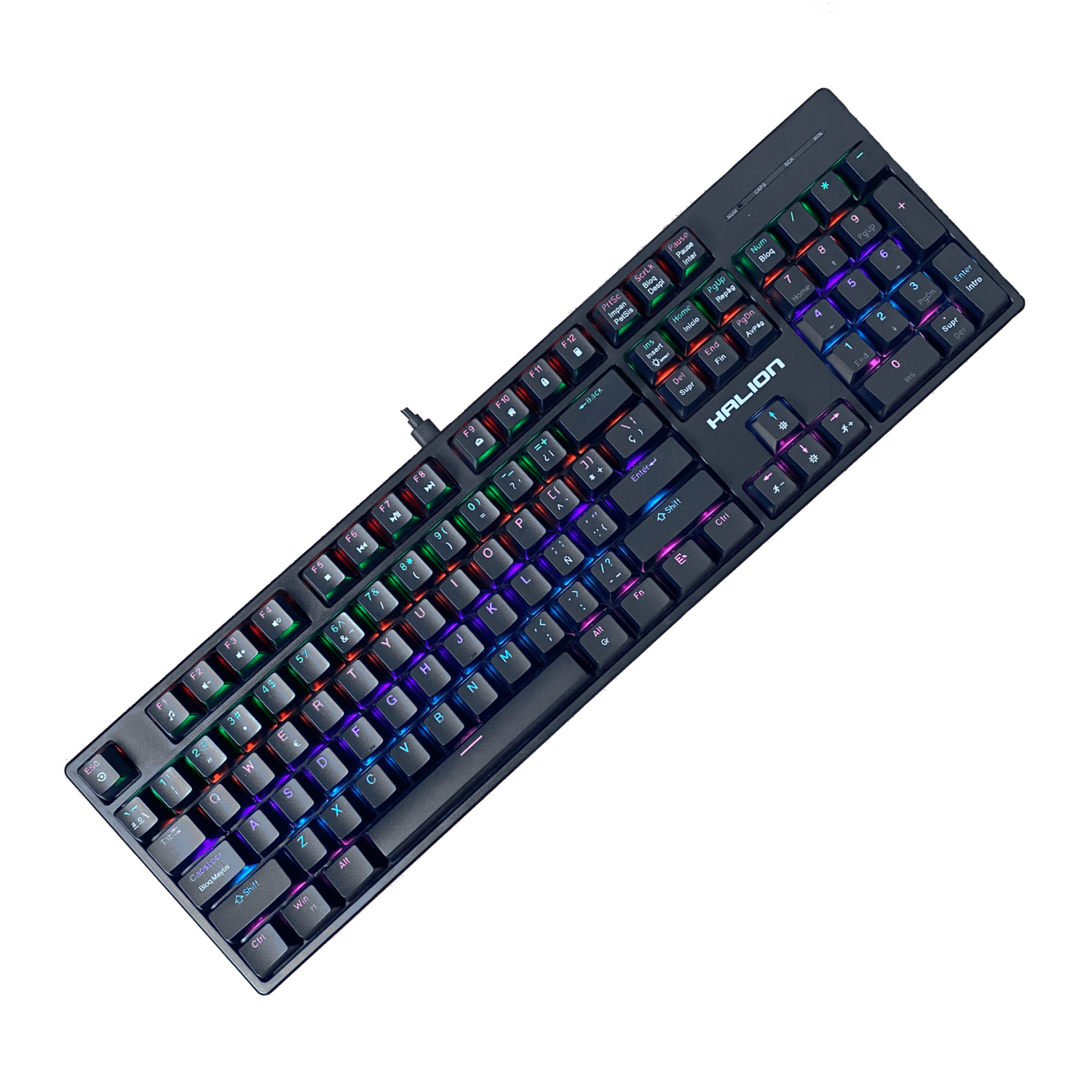 Kit Gamer Halion Pegaso Ha-861C Teclado Mecanico Rainbow Mouse 7200Dpi RGB