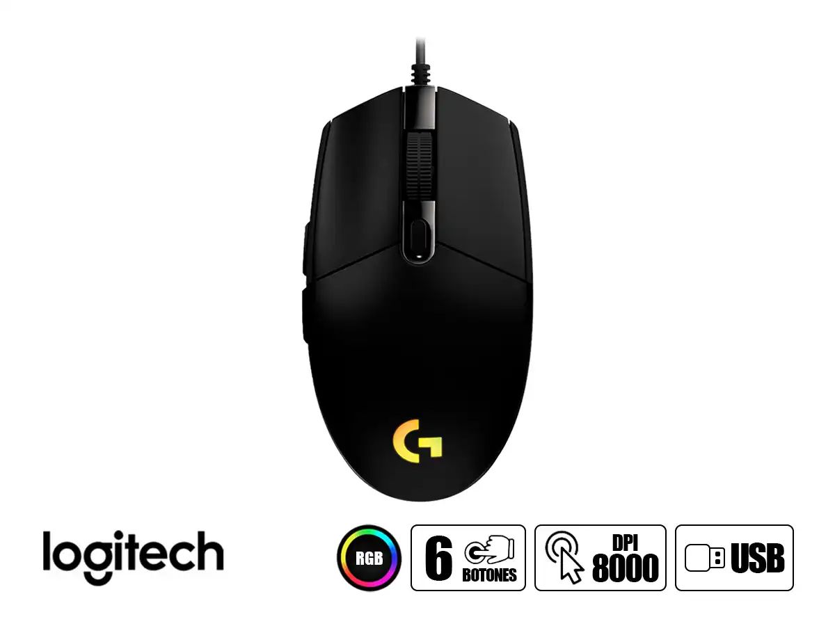 Mouse Logitech G203 Lightsync Optical 8000 DPI RGB Black (910-00