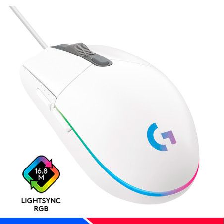 Mouse Logitech G203 Lightsync Optical 8000 DPI RGB White (910-00