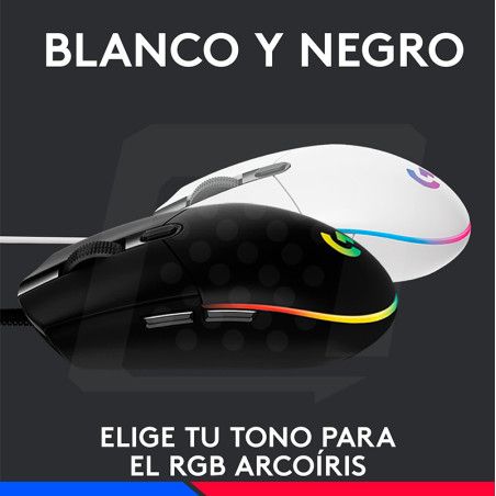 Mouse Logitech G203 Lightsync Optical 8000 DPI RGB White (910-00