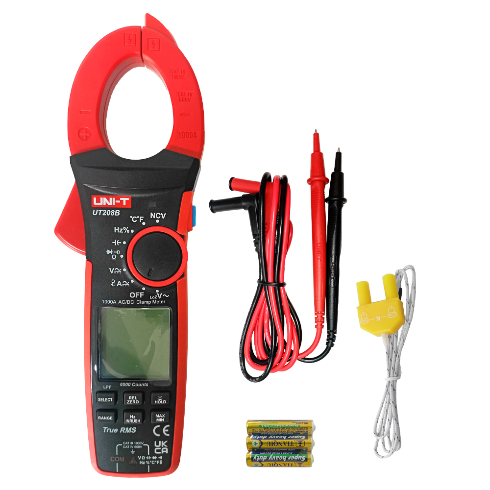 Pinza Amperimétrica Industrial UNI-T UT-208B (1000A AC/DC)
