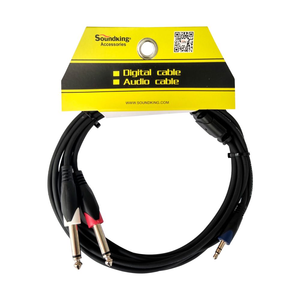 Cable 1 Plug Stereo 3.5MM A 2 Plug Monoral 6M Soundking BJJ212/6M