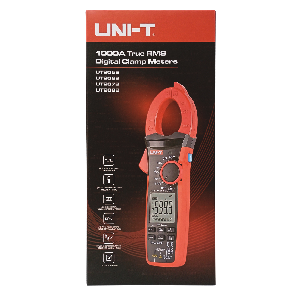 Pinza Amperimétrica Profesional UNI-T UT-206B (1000A AC)
