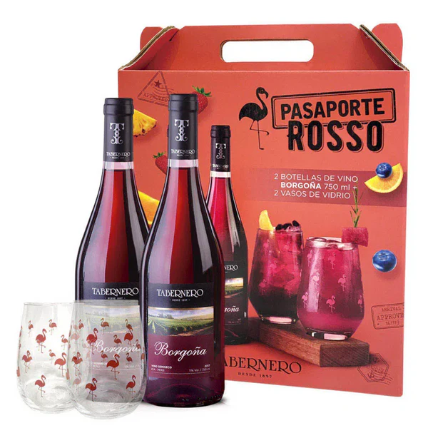 Pack Rosso 02 Tabernero Borgoña + 02 Copas