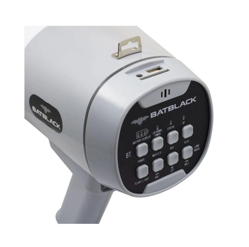 Megáfono de Alta Potencia 120W Recargable con BT Batblack BT-MF98
