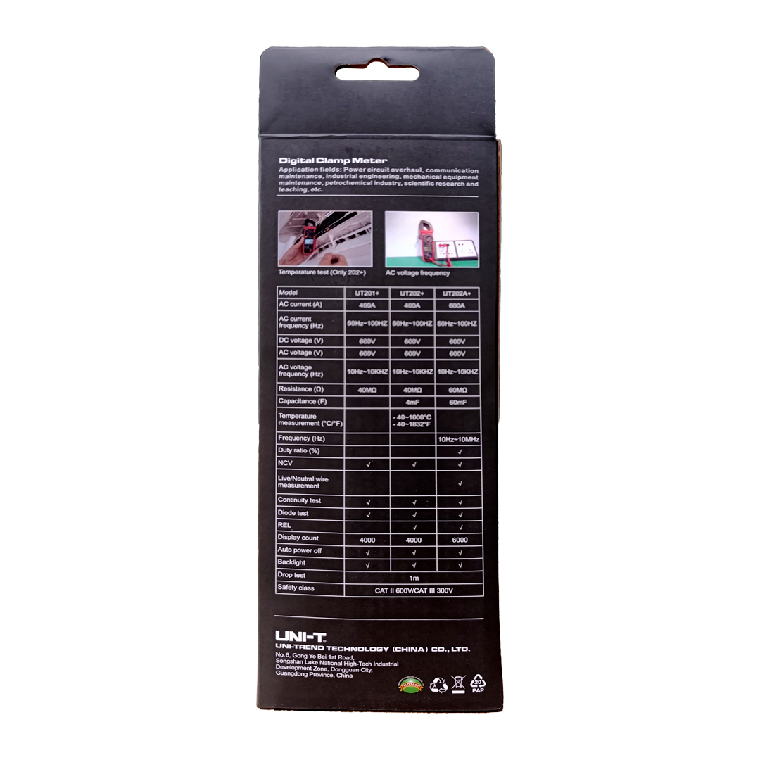 Pinza Amperimétrica UNI-T UT-202A+ (600A AC True RMS)