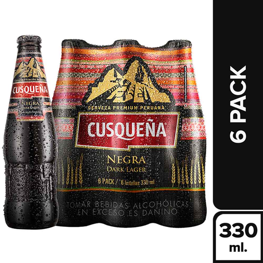 Six pack Cusqueña Negra botella 310 ml