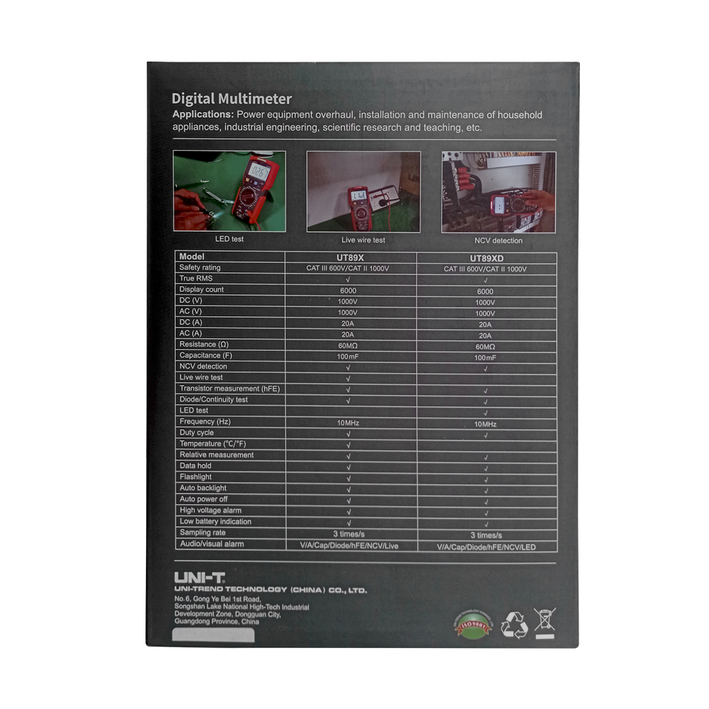 Multímetro Digital Profesional True RMS UNI-T UT-89X