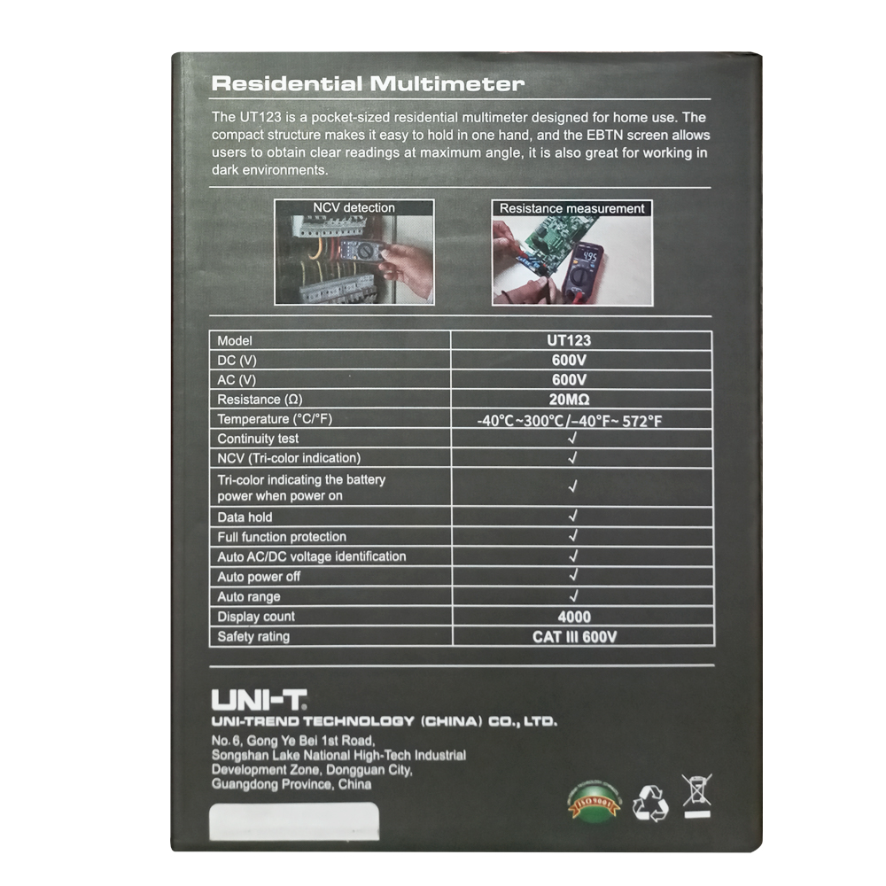 Multímetro Digital de Bolsillo UNI-T UT-123