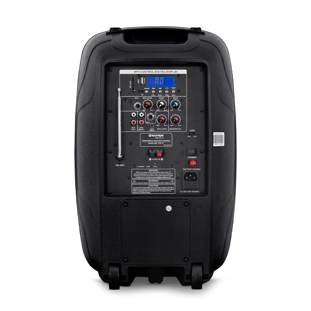 Parlante Portátil Bluetooth 10" Maxtron Mercury MX 1510 V1