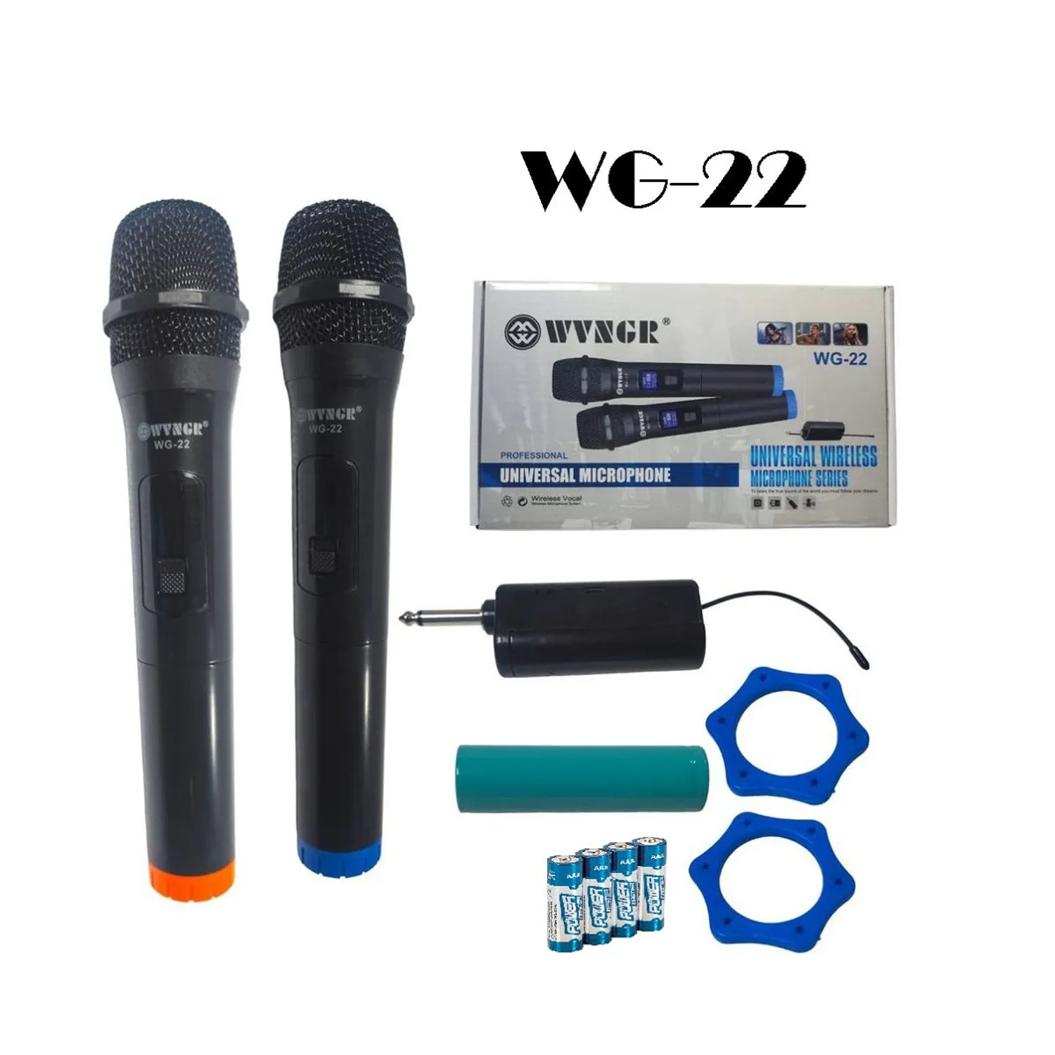 Set de 2 Micrófonos Inalámbricos WVNGR WG-22
