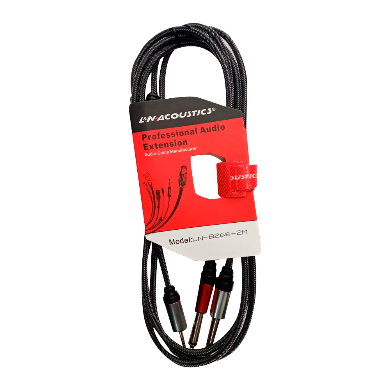 Cable 2 PLUG MONO 6.3MM a PLUG de 3.5MM Stereo 3M L&N LN-8266-3M