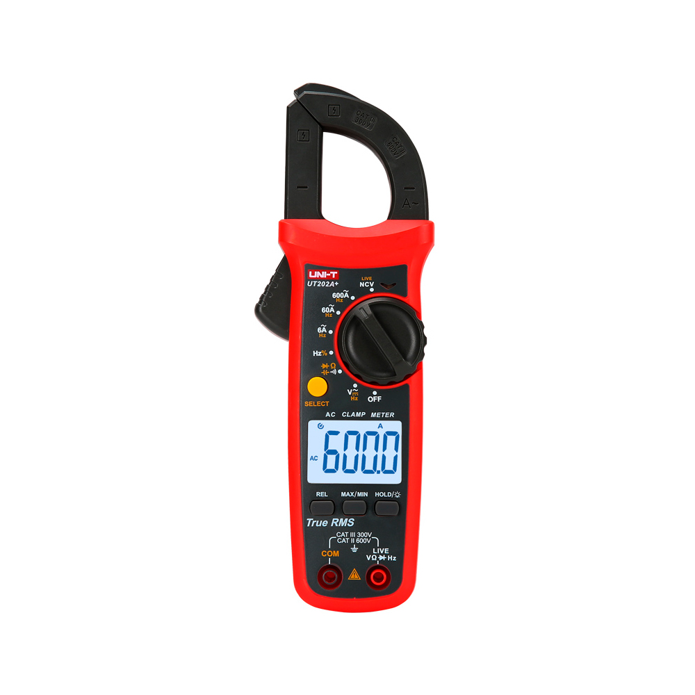 Pinza Amperimétrica UNI-T UT-202A+ (600A AC True RMS)