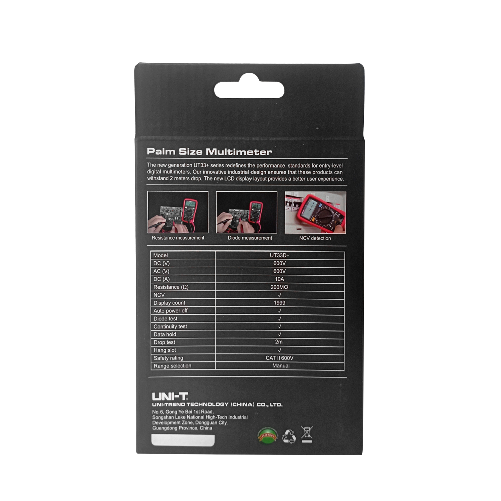 Multímetro Digital UNI-T UT-33D+ (Con Detector de Voltaje NCV)