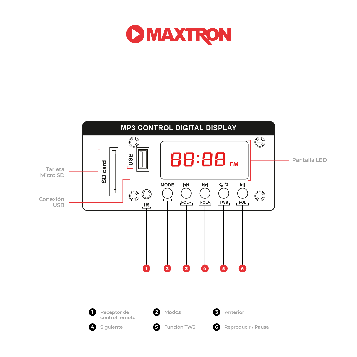 Parlante Portátil Bluetooth 10" Maxtron Mercury MX 1510 V1