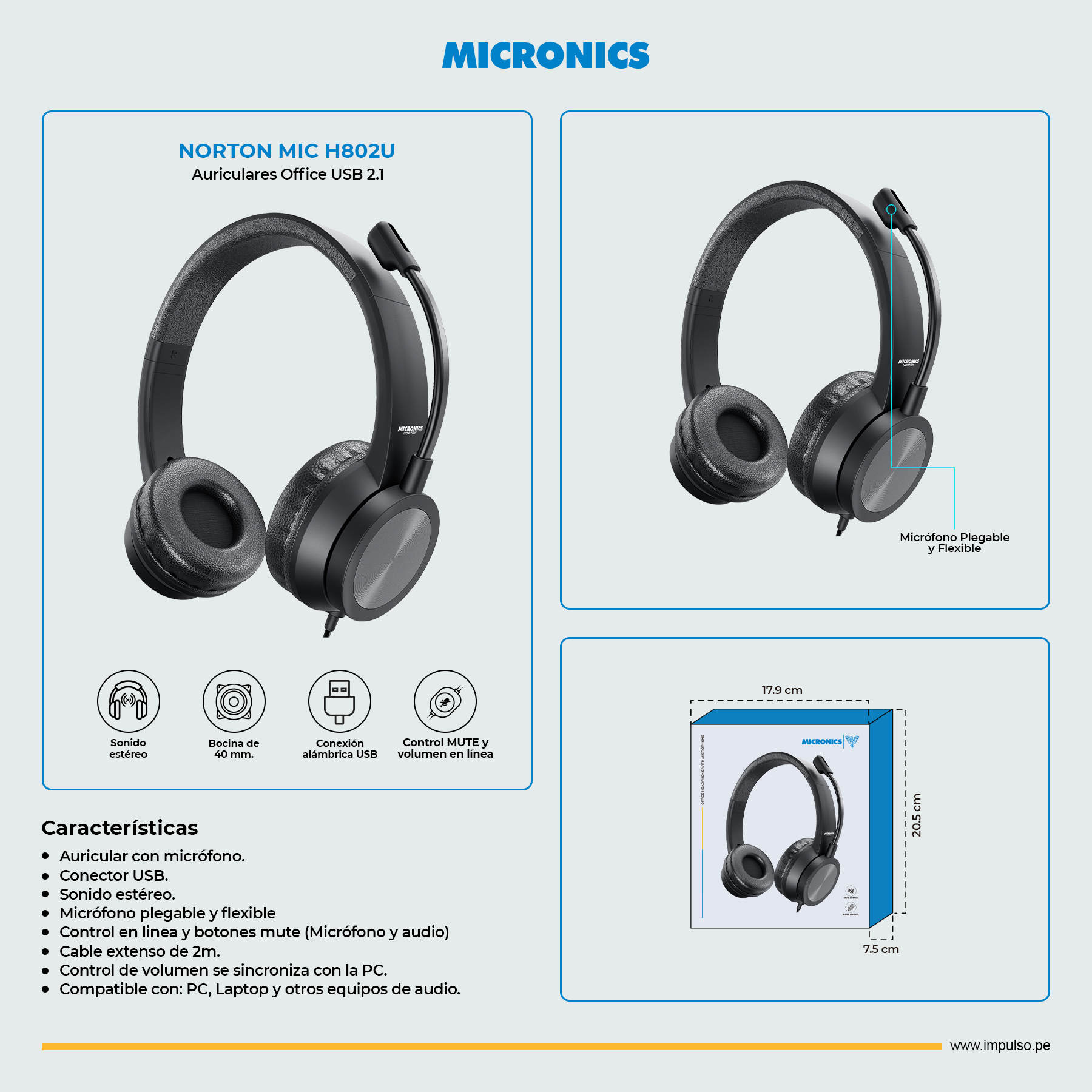 Auricular Con Micrófono Norton - MIC H802U