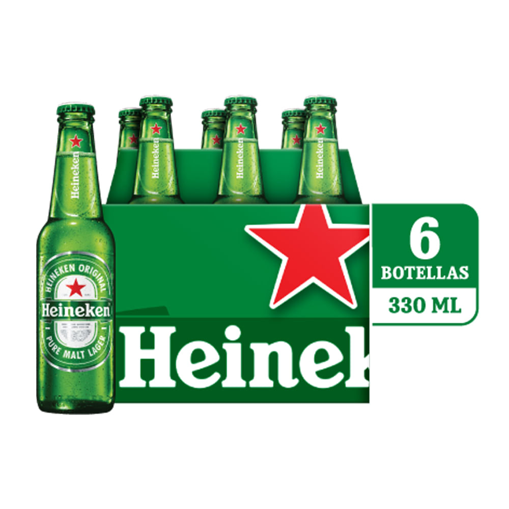 Six pack Heineken botella 310 ml