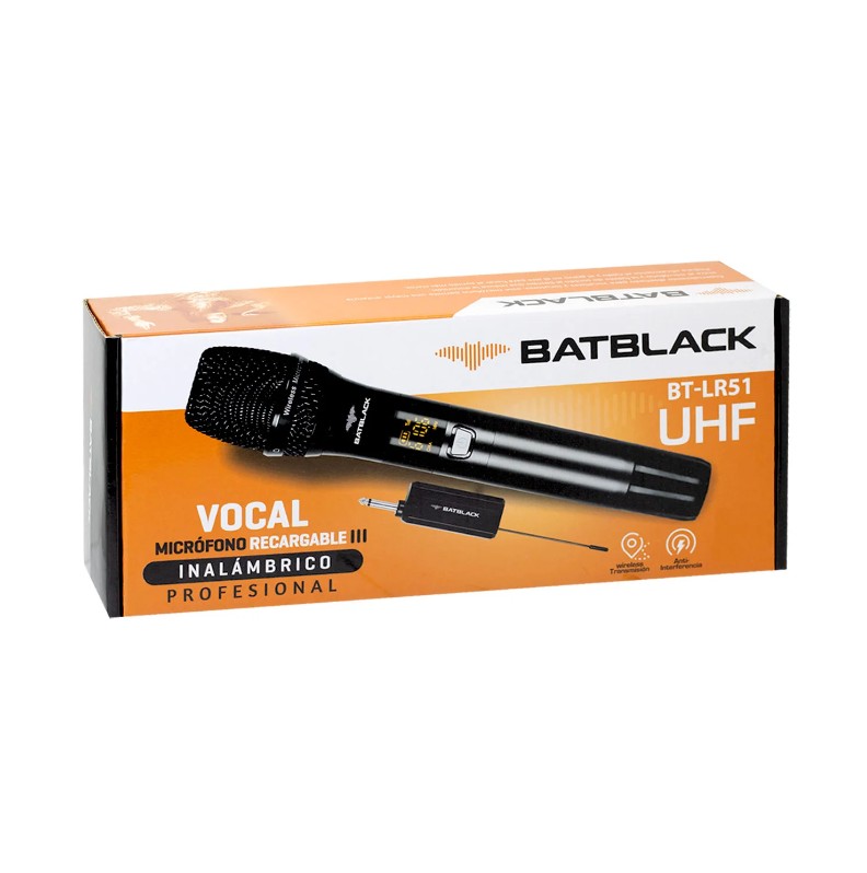 Micrófono Inalámbrico UHF Recargable Batblack BT-LR51