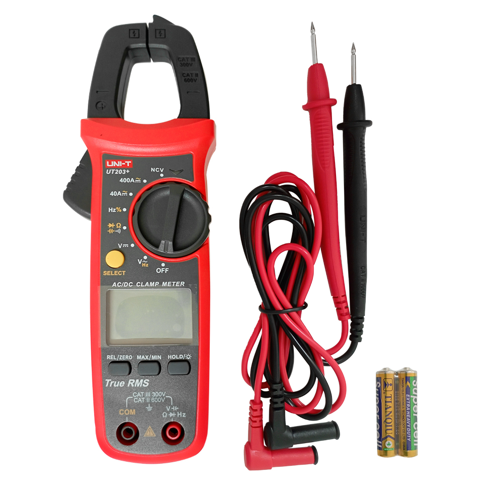 Pinza Amperimétrica UNI-T UT-203+ (400A AC/DC True RMS)