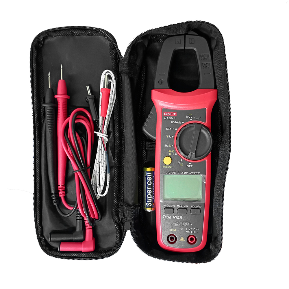 Pinza Amperimétrica UNI-T UT-204+ (600A AC/DC con Temperatura)