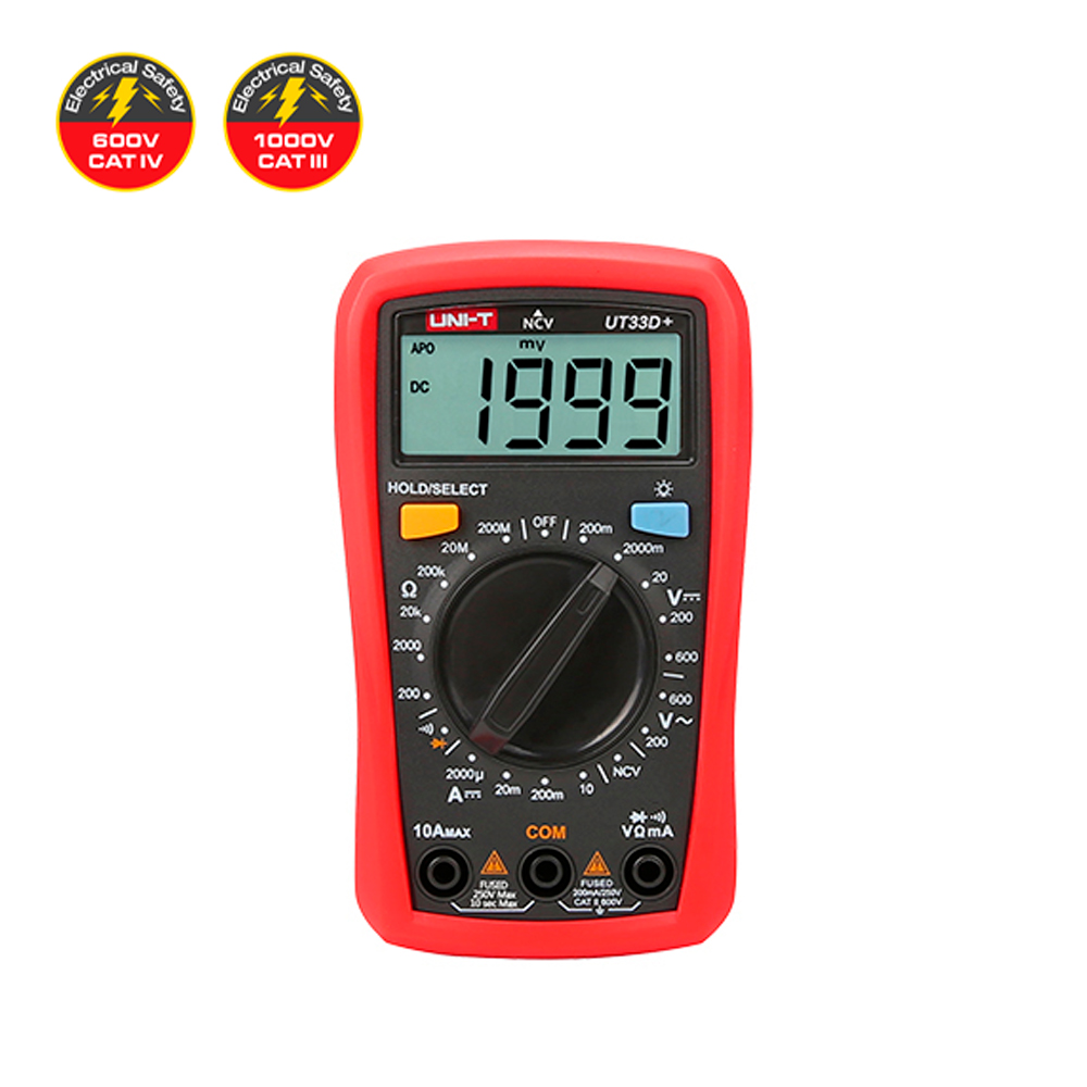 Multímetro Digital UNI-T UT-33D+ (Con Detector de Voltaje NCV)