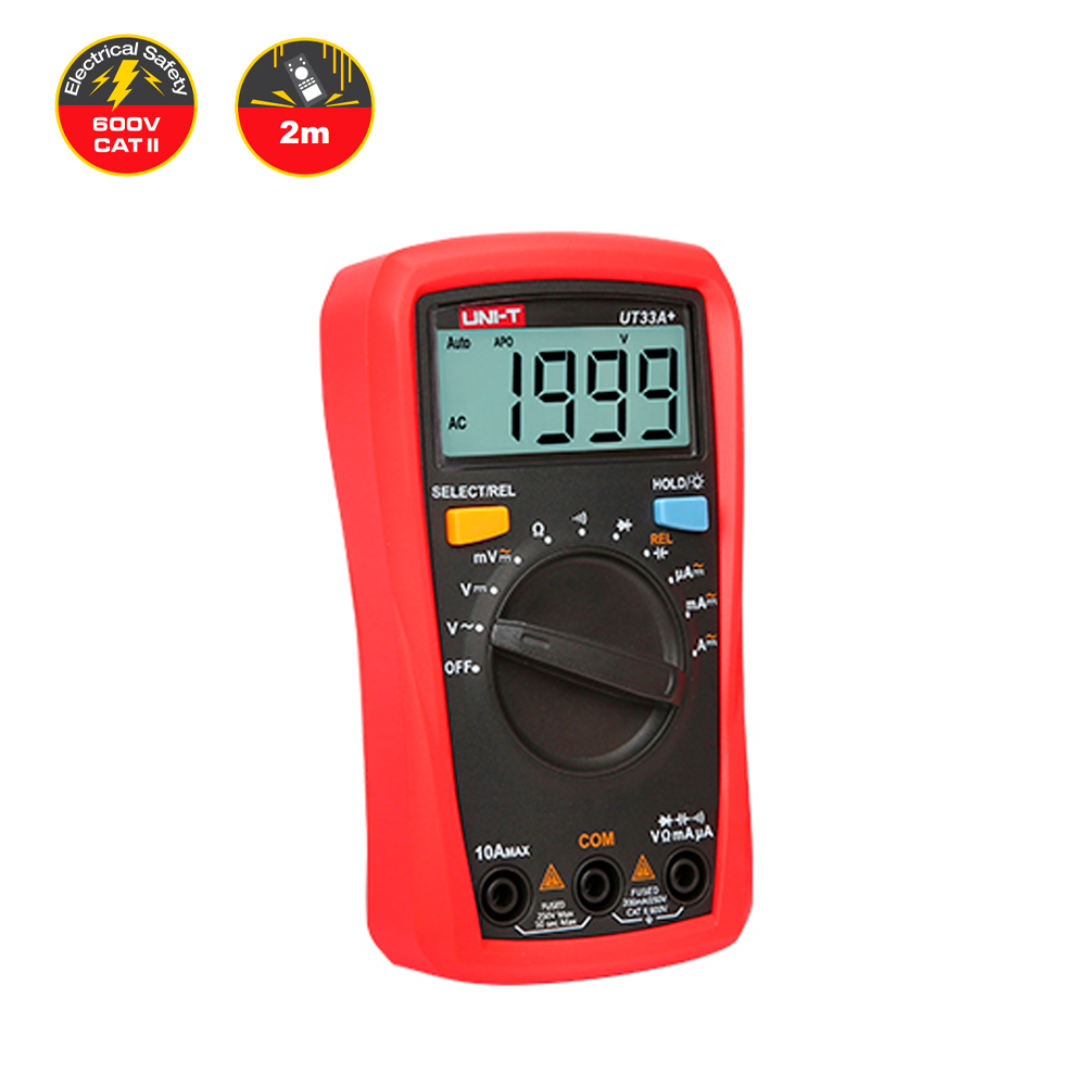 Multímetro Digital UNI-T UT-33A+ (Auto Rango y Resistente a Caídas)