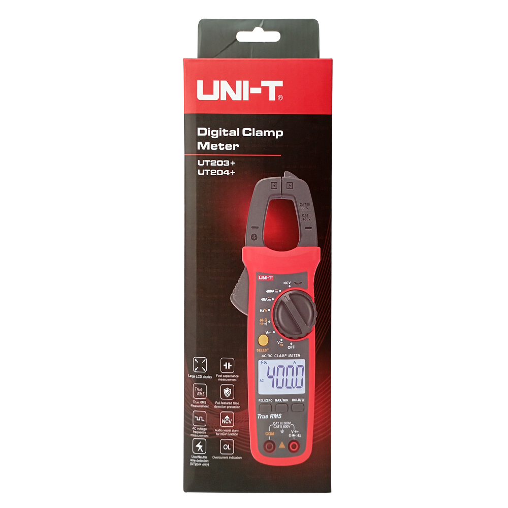 Pinza Amperimétrica UNI-T UT-204+ (600A AC/DC con Temperatura)