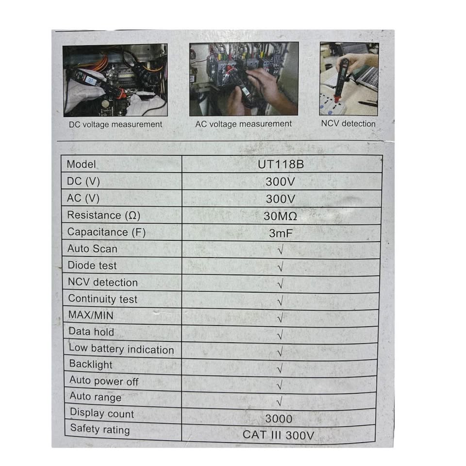 Multímetro digital tipo lapicero c/ NCV UNI-T UT-118B