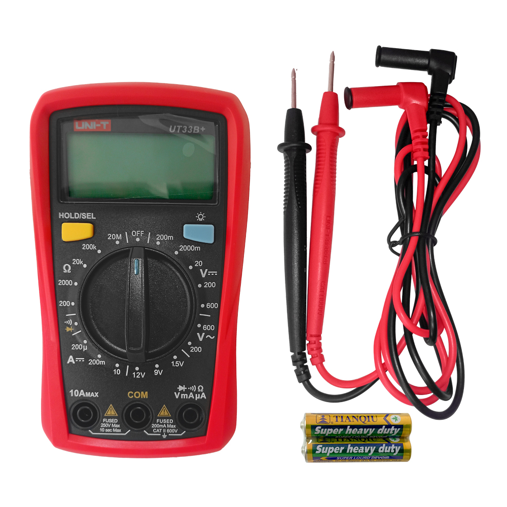 Multímetro Digital UNI-T UT-33B+ (Con Probador de Baterías)